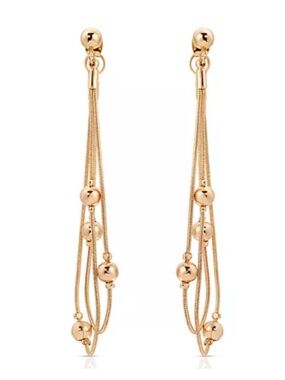 Ettika 18K Gold Plated Bubble Bead Snake Chain Statement Drop Earrings